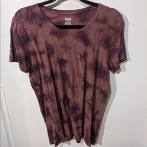 NWOT Pink VS burgundy tie dye tee